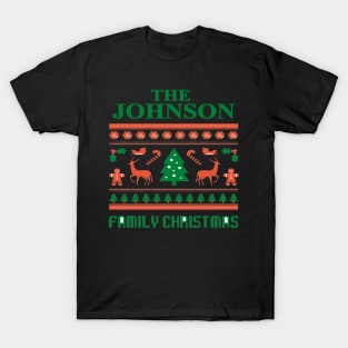 Family Christmas - Groovy Christmas JOHNSON family, Family Christmas T-shirt, Pjama T-shirt T-Shirt